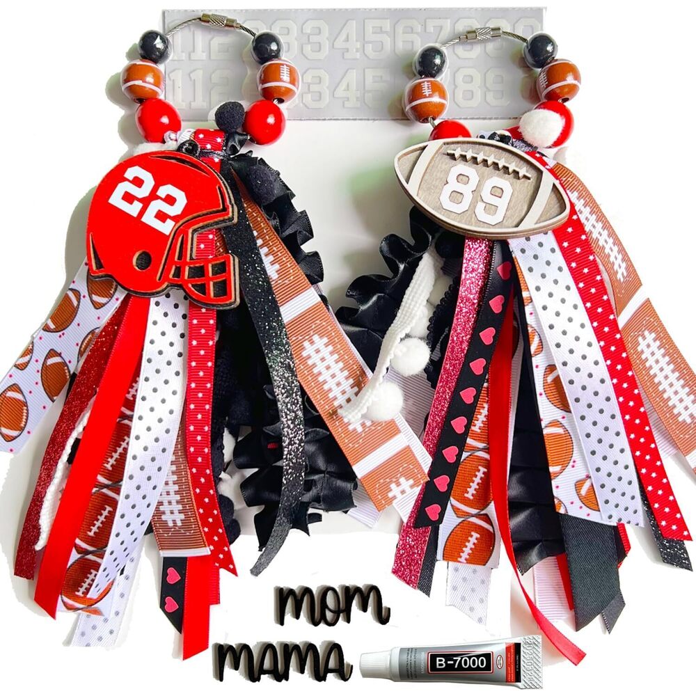 3149 2Pcs Football sports keychains ,Tassel Bogg bag Charms